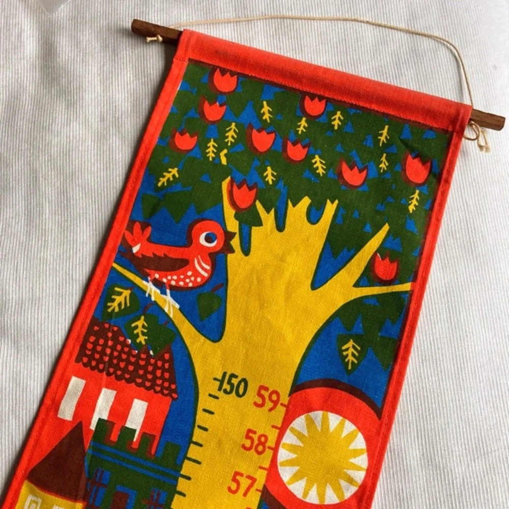 Vtg Mid Century Diseno Barbara Venezuela Children’s Growth Chart Wall Hanging